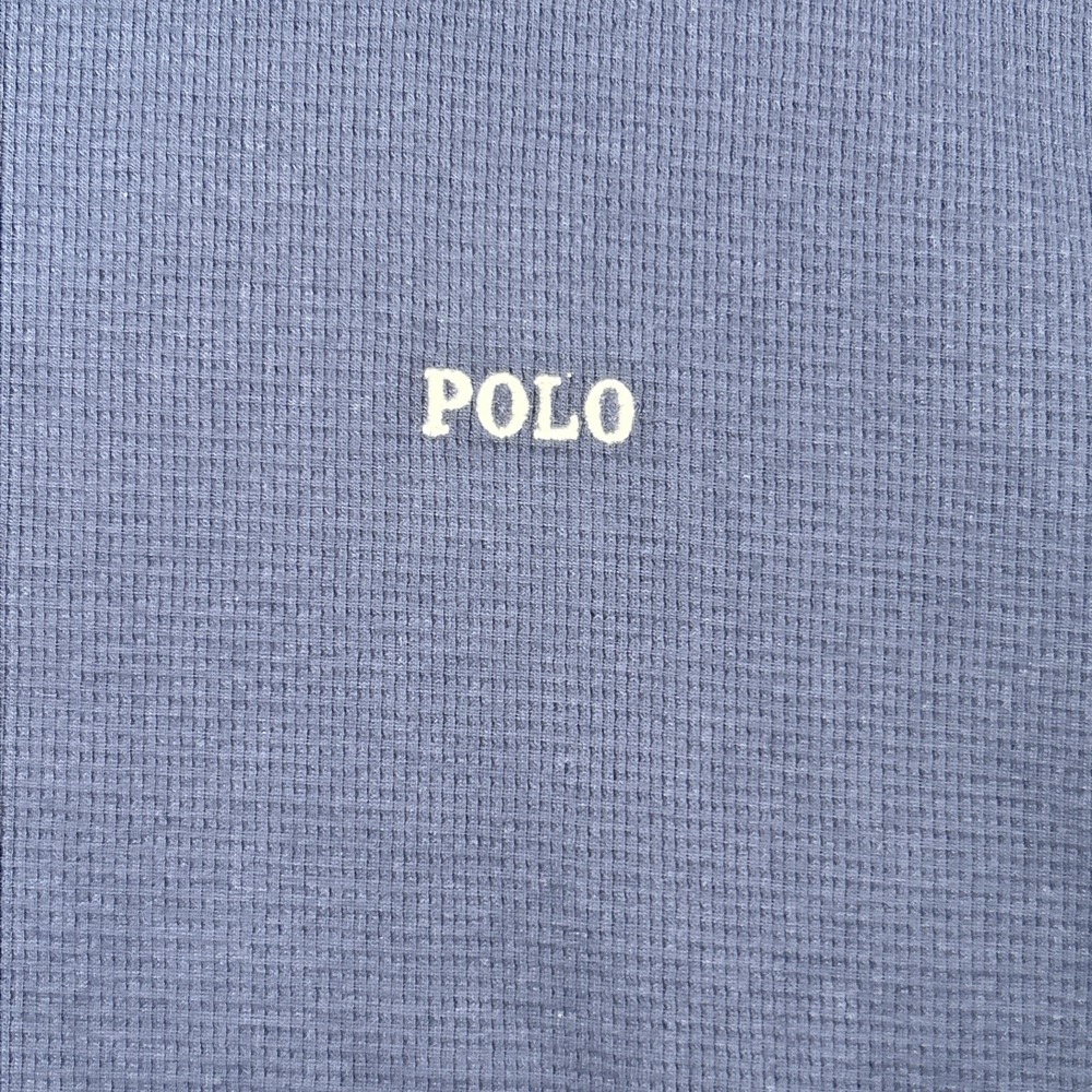 Polo Ralph Lauren Thermal Shirt Mens 2X Blue Waffle Knit Long Sleeve Sleepwear - Picture 2 of 12